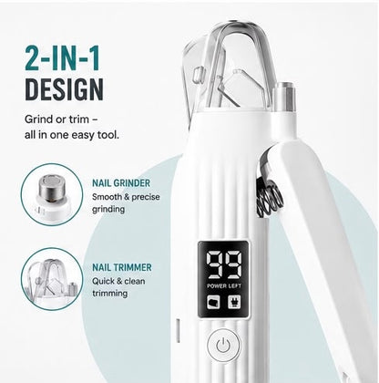 2-in-1 Pet Nail Clipper & Grinder – Safe Dog & Cat Nail Grooming Tool